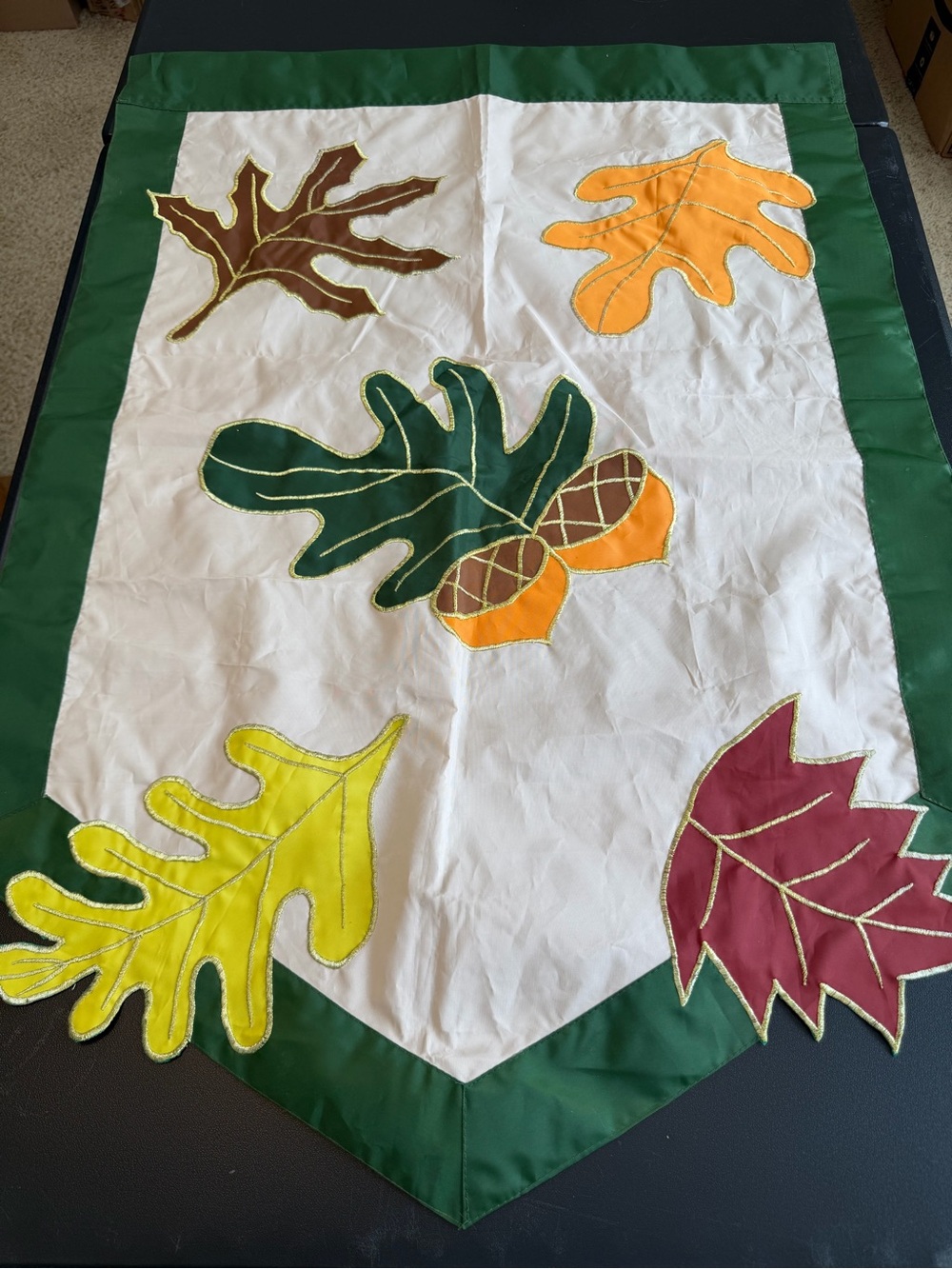 Autumn Fall Flag - Green Border